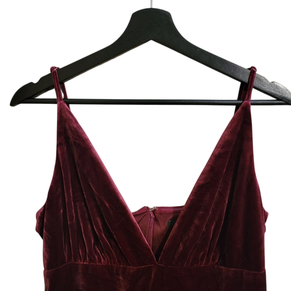 Lulus Night Of Elegance Burgundy Velvet Maxi Dress - Picture 2 of 6